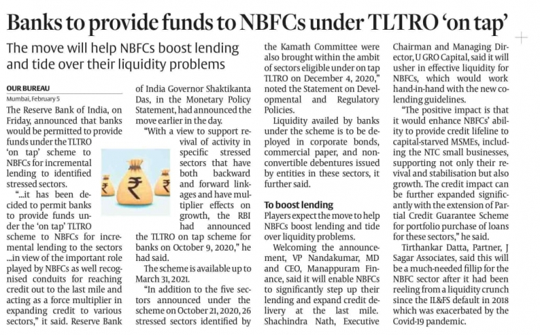 Banks to provide funds to NBFC's under TLTRO 'on tap' Image
