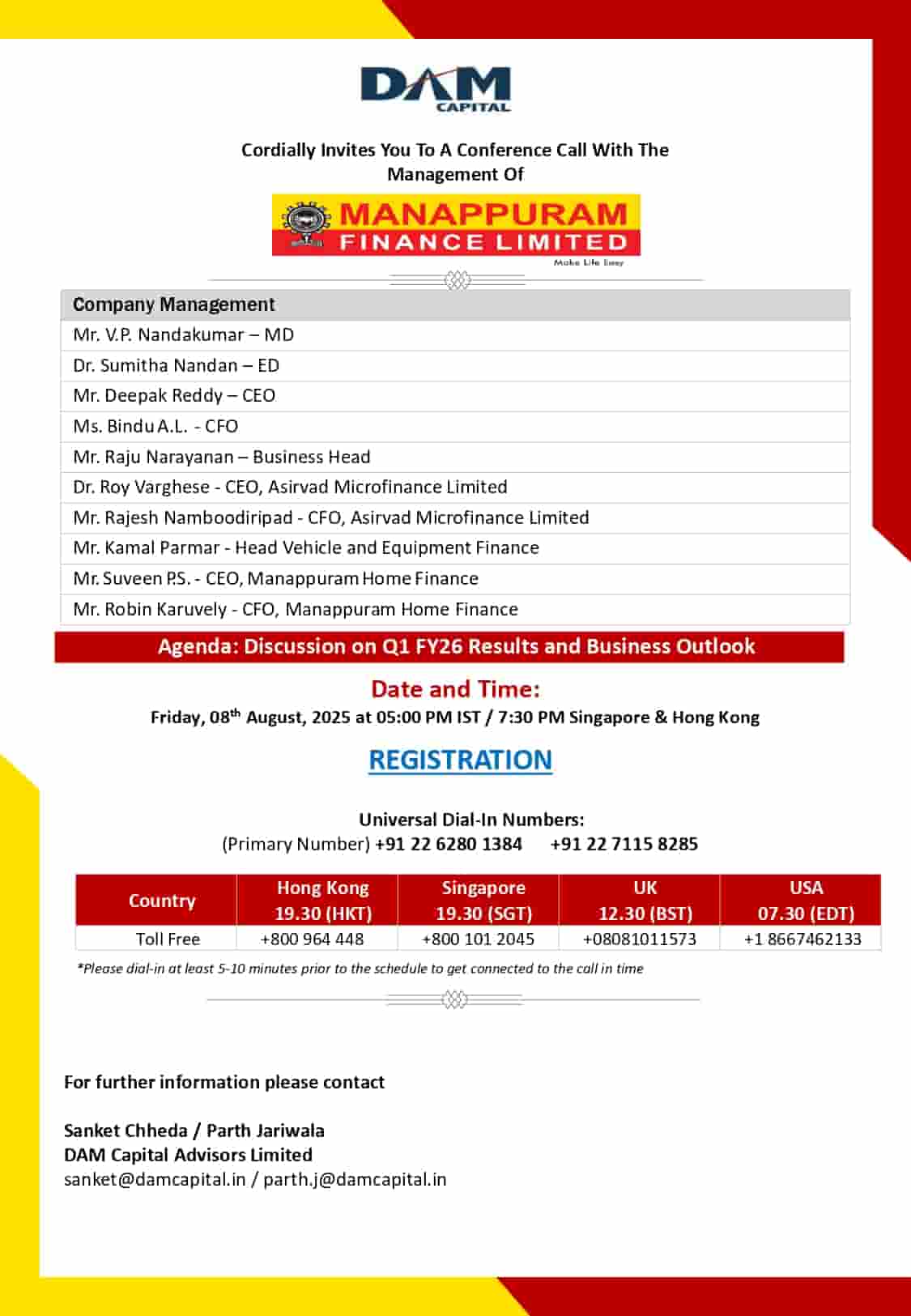 Manappuram concall invite Q1FY26