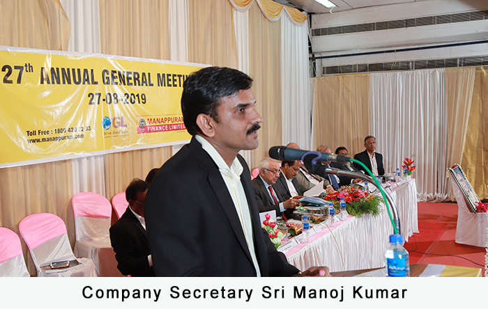 Company Secretary Sri Manoj Kumar