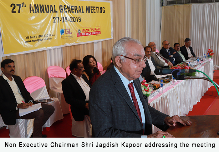 Non Executive Chairman Shri Jagdish Kapoor addressing the meeting Low Size