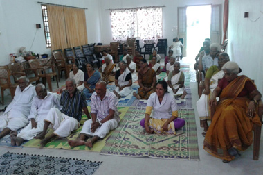 Yoga instructor Mr. Jamal Conducting Yoga class	