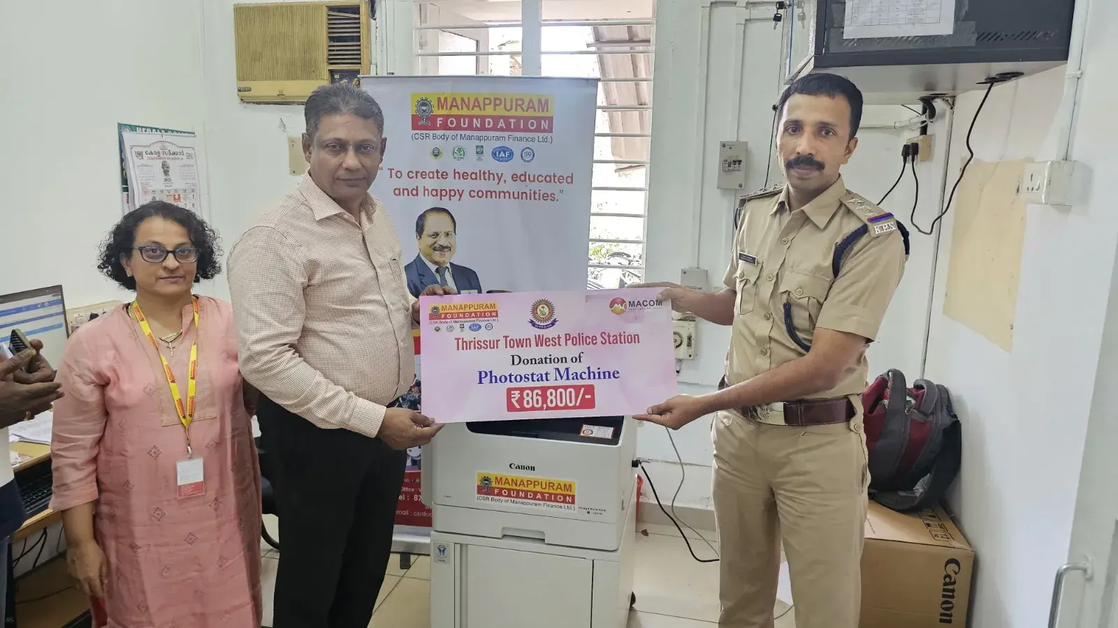 Donation of Photostat machine to west police station